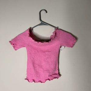 H&M Women’s Pink Off The Shoulder Baby Doll Crop Top